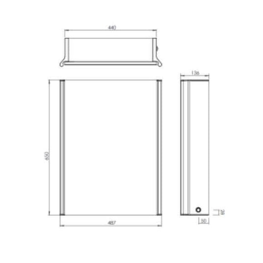 Tavistock Sleek 500 Mirror Cabinet - SL44AL - Envy Bathrooms Ltd