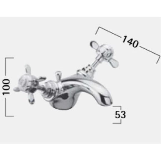 Tavistock Varsity Basin Monobloc Tap with Pop up Waste - Chrome/White - TVA10 - Envy Bathrooms Ltd