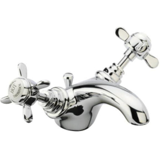 Tavistock Varsity Basin Monobloc Tap with Pop up Waste - Chrome/White - TVA10 - Envy Bathrooms Ltd