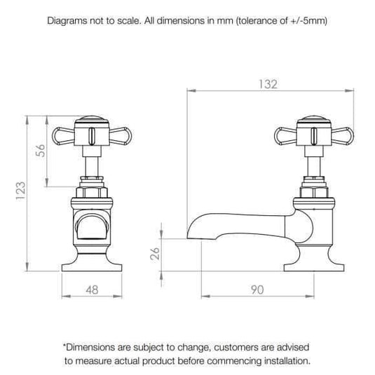 Tavistock Varsity Basin Pillar Taps - Chrome/White - TVA70 - Envy Bathrooms Ltd