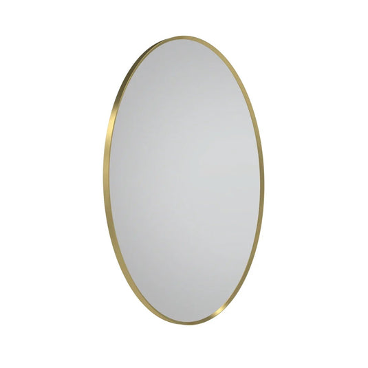 Tavistock Verge 500 x 700mm Brushed Brass Framed Oval Non-Illuminated Mirror - VRM50V-BR - Envy Bathrooms Ltd