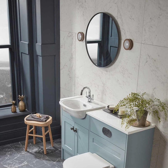 Tavistock Verge 800mm Black Framed Round Non-Illuminated Mirror - VRM80C - Envy Bathrooms Ltd