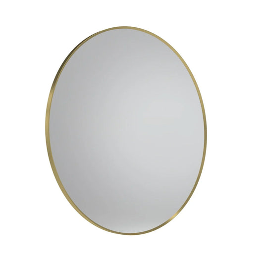 Tavistock Verge 800mm Brushed Brass Framed Round Non-Illuminated Mirror - VRM80C-BR - Envy Bathrooms Ltd