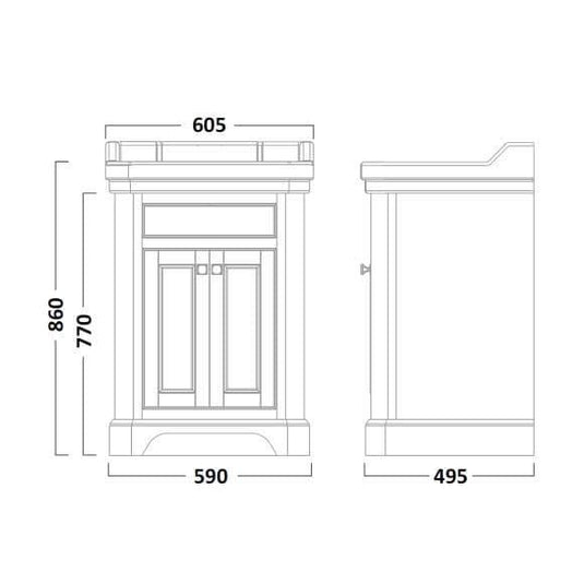 Tavistock Vitoria 600 Floorstanding Vanity Unit & 1H Basin in Linen White - Envy Bathrooms Ltd
