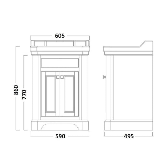 Tavistock Vitoria 600mm Floorstanding Vanity Unit - Mineral Blue - VT60FMB - Envy Bathrooms Ltd