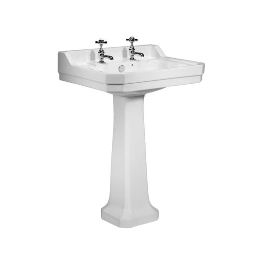 Tavistock Vitoria 610 x 505mm Basin & Pedestal (2H) - Envy Bathrooms Ltd