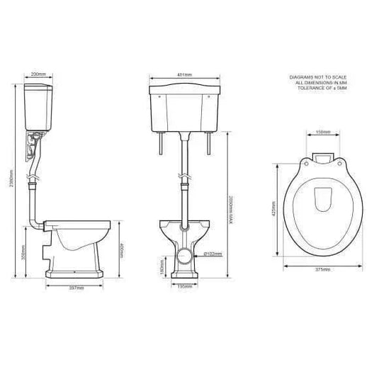 Tavistock Vitoria High / Low Level Pan - White - PL850S - Envy Bathrooms Ltd