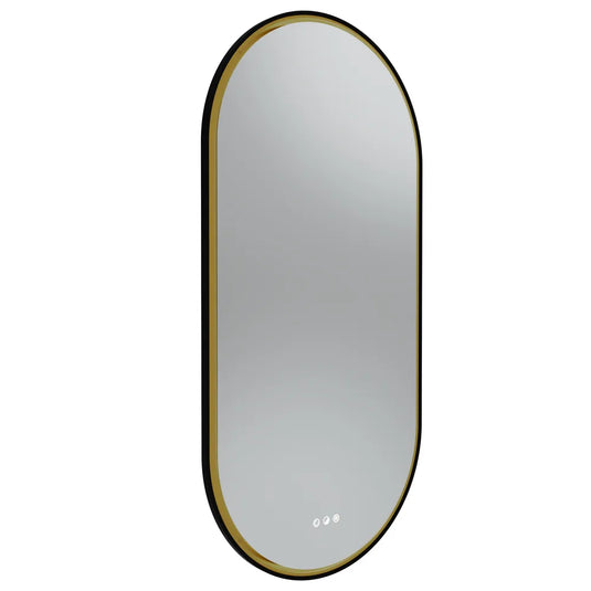 Tavistock Zephyr 500 Pill Illuminated Mirror Matt Black | ZYM5010P - Envy Bathrooms Ltd