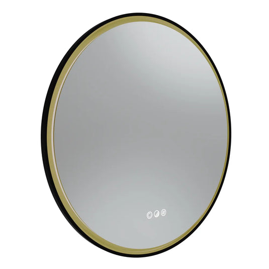 Tavistock Zephyr 600 Circular Illuminated Mirror Matt Black | ZYM60C - Envy Bathrooms Ltd