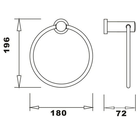 The White Space Capita Towel Ring - Chrome - Envy Bathrooms Ltd