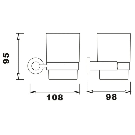 The White Space Capita Tumbler and Holder - Chrome - Envy Bathrooms Ltd