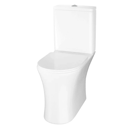 The White Space Euna Rimless Open Back Close Coupled Toilet - White - EUW3 - Envy Bathrooms Ltd