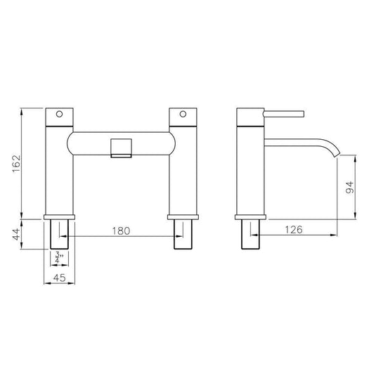 The White Space Fall Bath Filler Tap - Chrome - Envy Bathrooms Ltd