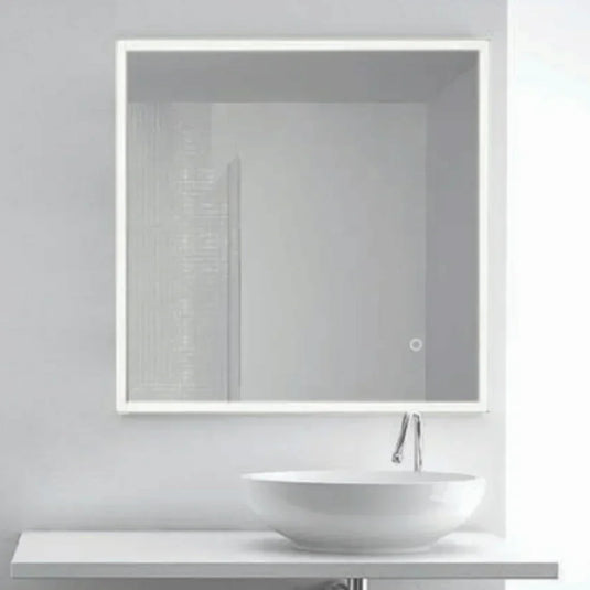 The White Space Frame Illuminated LED Bathroom Mirror - 800mm H x 600mm W - Chrome - Envy Bathrooms Ltd