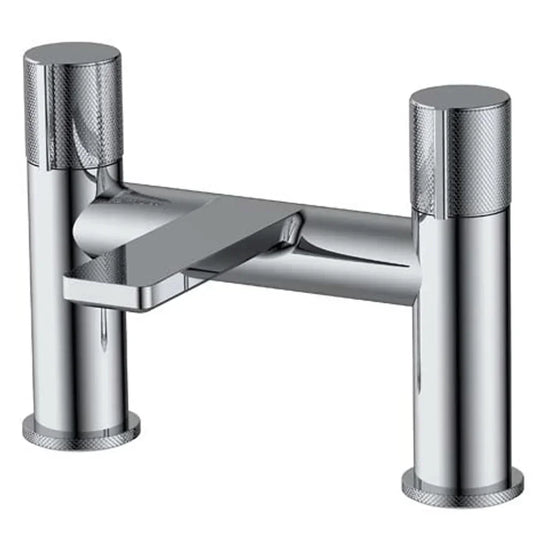 The White Space Knurl 2-Hole Dual Knob Bath Filler Tap - Chrome - Envy Bathrooms Ltd