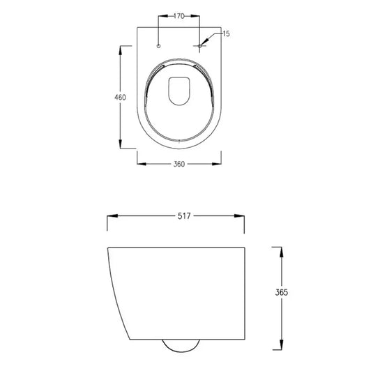 The White Space Lab Rimless Wall Hung Toilet Pan - White - Envy Bathrooms Ltd