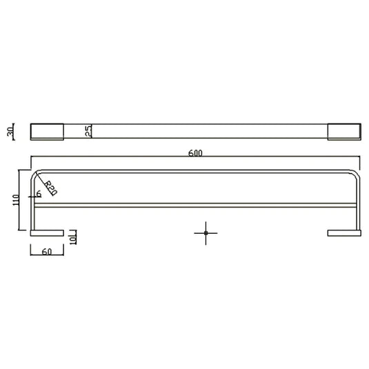 The White Space Legend Double Towel Rail 600mm Wide - Black - Envy Bathrooms Ltd