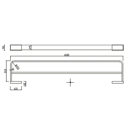 The White Space Legend Double Towel Rail 600mm Wide - Chrome - Envy Bathrooms Ltd
