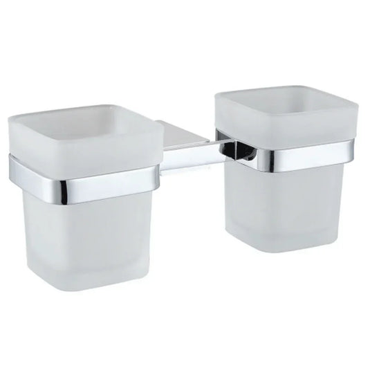 The White Space Legend Double Tumbler and Holder - Chrome - Envy Bathrooms Ltd