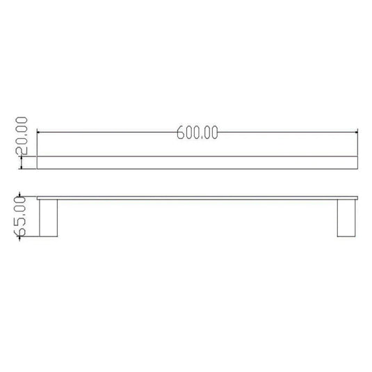 The White Space Legend Towel Rail 600mm Wide - Black - Envy Bathrooms Ltd