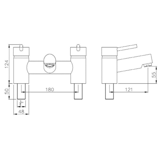 The White Space Pin Bath Filler Tap - Chrome - Envy Bathrooms Ltd