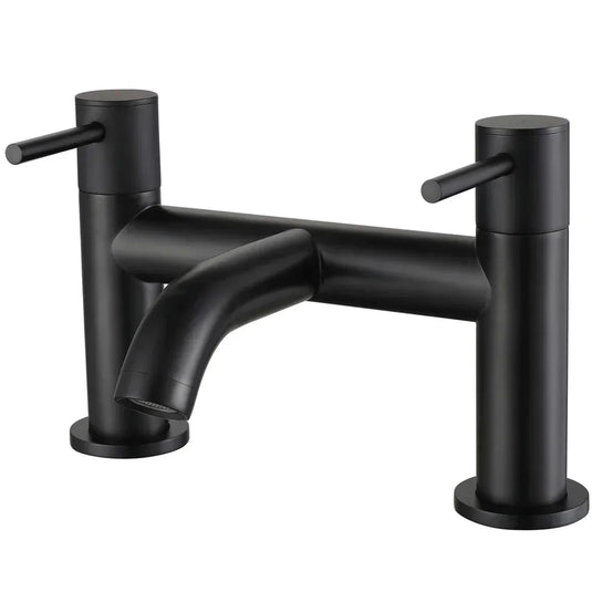 The White Space Pin Lux 2-Hole Dual Lever Bath Filler Tap - Matt Black - Envy Bathrooms Ltd