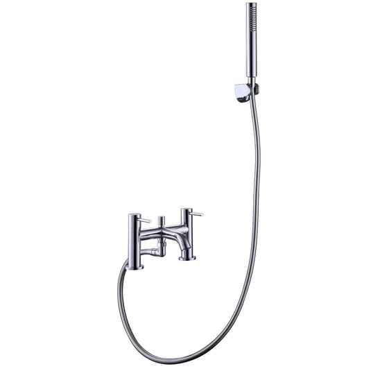 The White Space Pin Lux 2-Hole Dual Lever Bath Shower Mixer Tap with Shower Kit - Chrome - Envy Bathrooms Ltd