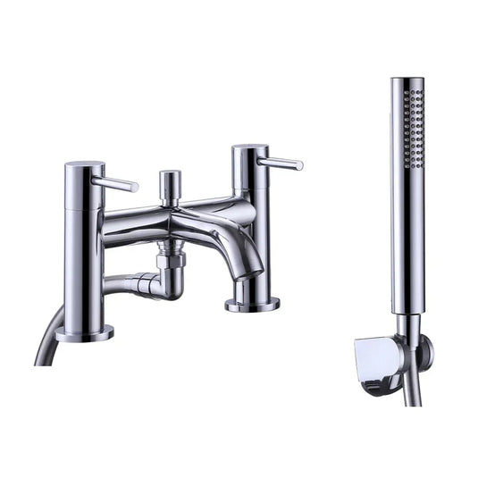 The White Space Pin Lux 2-Hole Dual Lever Bath Shower Mixer Tap with Shower Kit - Chrome - Envy Bathrooms Ltd