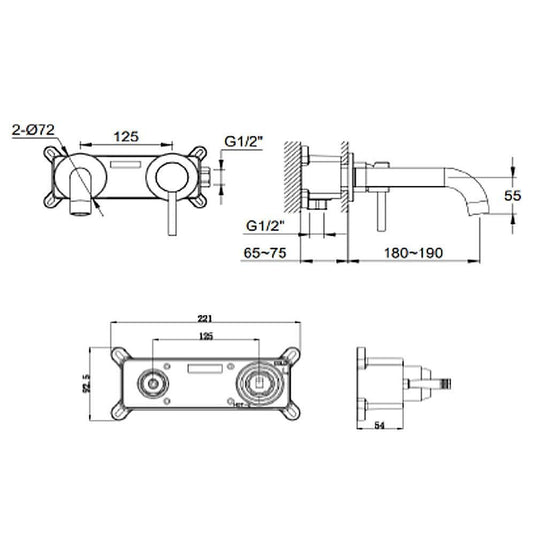 The White Space Pin Lux 2-Hole Single Lever Basin Mixer Tap - Chrome - Envy Bathrooms Ltd