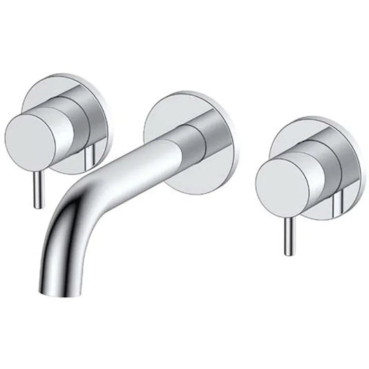 The White Space Pin Lux 3-Hole Dual Lever Wall Mounted Basin Mixer Tap - Chrome - Envy Bathrooms Ltd