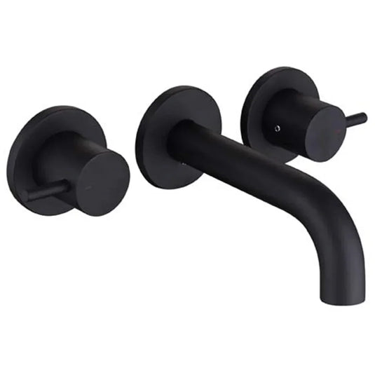 The White Space Pin Lux 3-Hole Dual Lever Wall Mounted Basin Mixer Tap - Matt Black - Envy Bathrooms Ltd