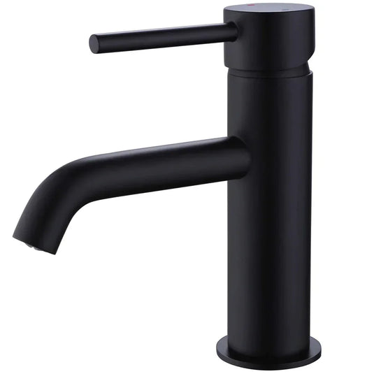 The White Space Pin Lux Single Lever Monobloc Basin Mixer Tap with Sprung Plug Waste - Matt Black - Envy Bathrooms Ltd
