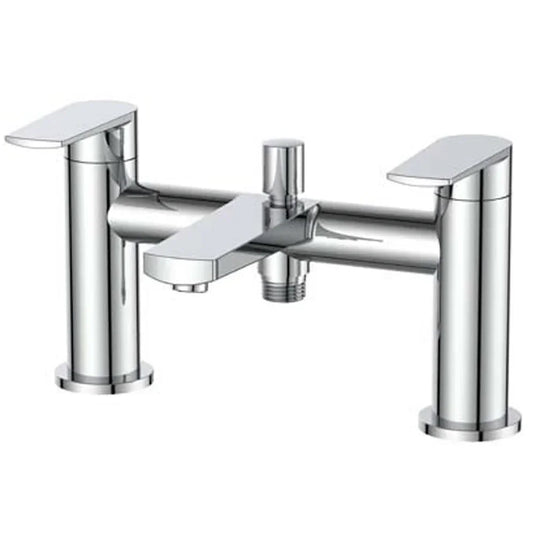The White Space Sierra 2-Hole Dual Lever Bath Shower Mixer Tap with Shower Kit - Chrome - Envy Bathrooms Ltd