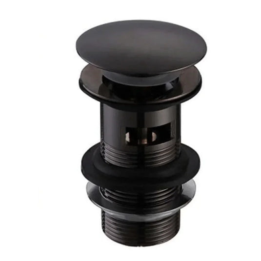 The White Space Slotted Sprung Plug Basin Waste with Large Cover - Black - Envy Bathrooms Ltd