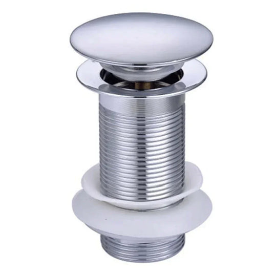 The White Space Unslotted Sprung Plug Basin Waste with Large Cover - Chrome - Envy Bathrooms Ltd