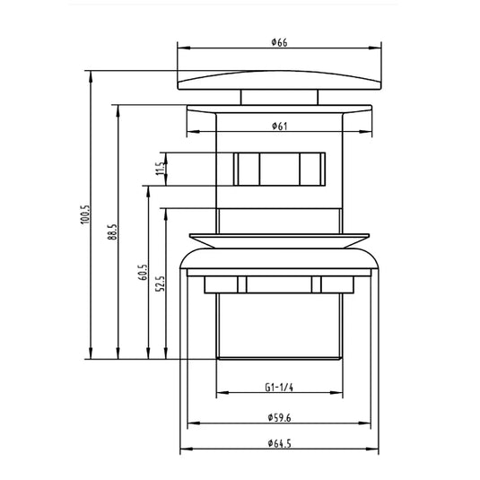 The White Space Unslotted Sprung Plug Basin Waste with Large Cover - Chrome - Envy Bathrooms Ltd