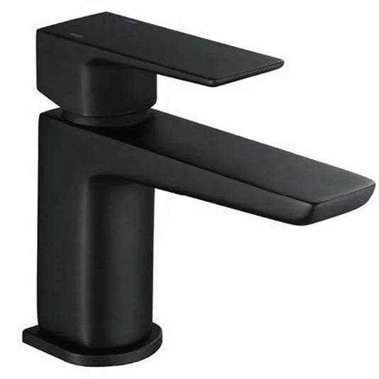 The White Space Veto Single Lever Mini Monobloc Basin Mixer Tap with Sprung Plug Waste - Black - Envy Bathrooms Ltd