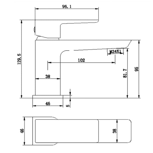 The White Space Veto Single Lever Mini Monobloc Basin Mixer Tap with Sprung Plug Waste - Chrome - Envy Bathrooms Ltd