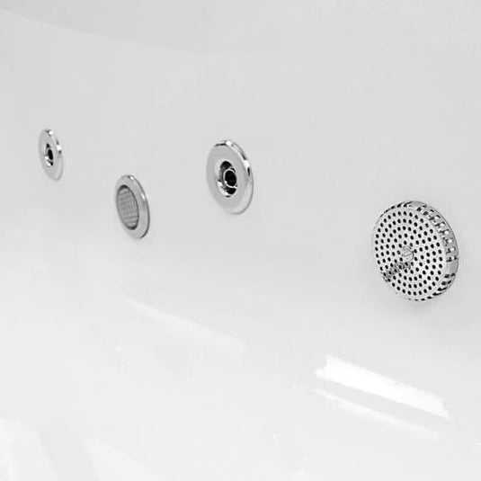Trojan 1700 x 800mm D Shape 14 Jet Whirlpool Bath with LED Light & Waste - Envy Bathrooms Ltd