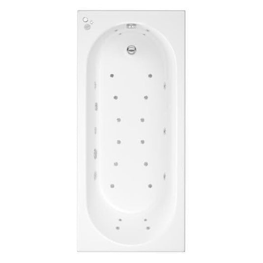 Trojan Cascade 1700 x 750mm Single Ended 26 Jet Whirlpool Bath with LED Light & Waste - Envy Bathrooms Ltd