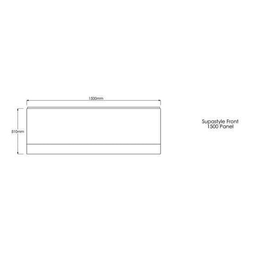 Trojan Supastyle 1500mm Bath Side Panel (2mm Thick) - Envy Bathrooms Ltd
