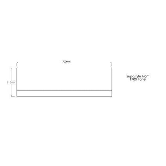 Trojan Supastyle 1700mm Bath Side Panel (2mm Thick) - Envy Bathrooms Ltd