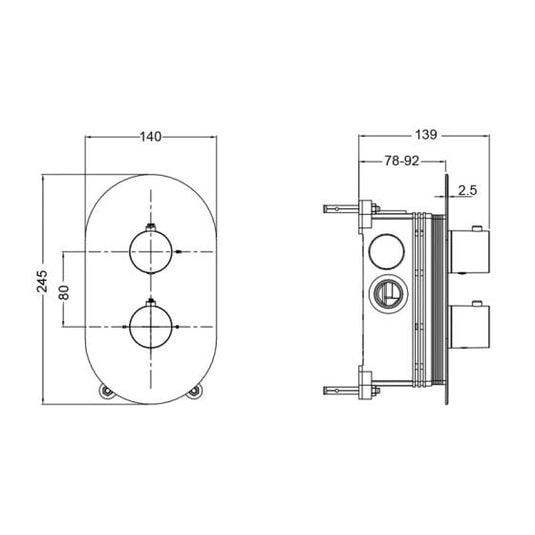 VitrA Aquaheat Round Thermostatic 1-Way Shower Mixer | Chrome | A47192VUK - Envy Bathrooms Ltd