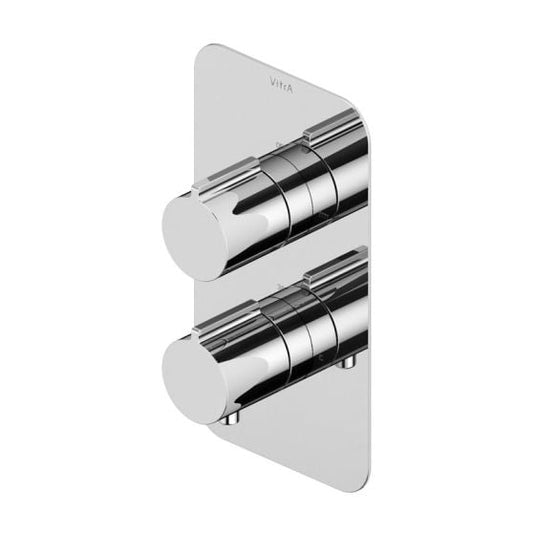 VitrA Aquaheat Soft Square Thermostatic 2-Way Shower Mixer | Chrome | A47196VUK - Envy Bathrooms Ltd