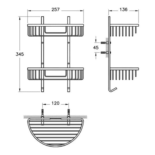 VitrA Arkitekta Sponge Basket - Chrome - A44053 - Envy Bathrooms Ltd