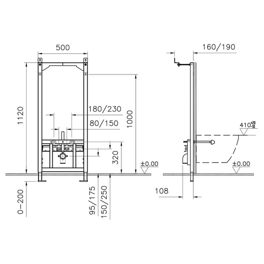 VitrA Bidet Frame - 880-5800 - Envy Bathrooms Ltd