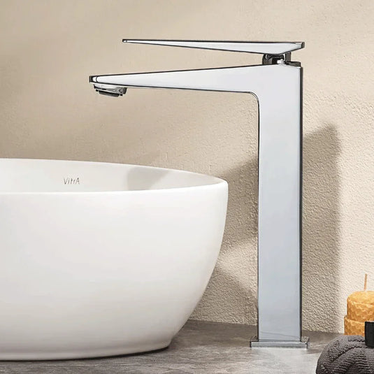 Vitra Brava Wall Mounted Basin Mixer Tap - Single Handle - Chrome - Envy Bathrooms Ltd