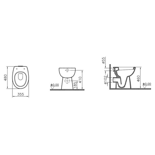 VitrA Conforma Accessible Back to Wall Pan Only - White - 5814B003-0087 - Envy Bathrooms Ltd