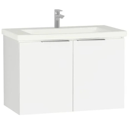 Vitra Ecora 2-Door Wall Hung Vanity Unit with Basin 900mm Wide - 1 Tap Hole - White - Envy Bathrooms Ltd