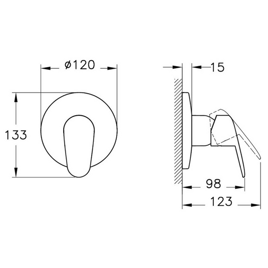 VitrA Flow Round Wall Mounted Shower Valve | Chrome | A43272EXP - Envy Bathrooms Ltd